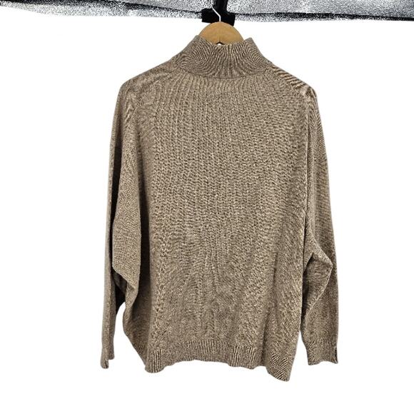Hatch Tan Pullover Sweater Beige Cashmere Knit Batwing High Neck Long Sleeve XS - Picture 6 of 6